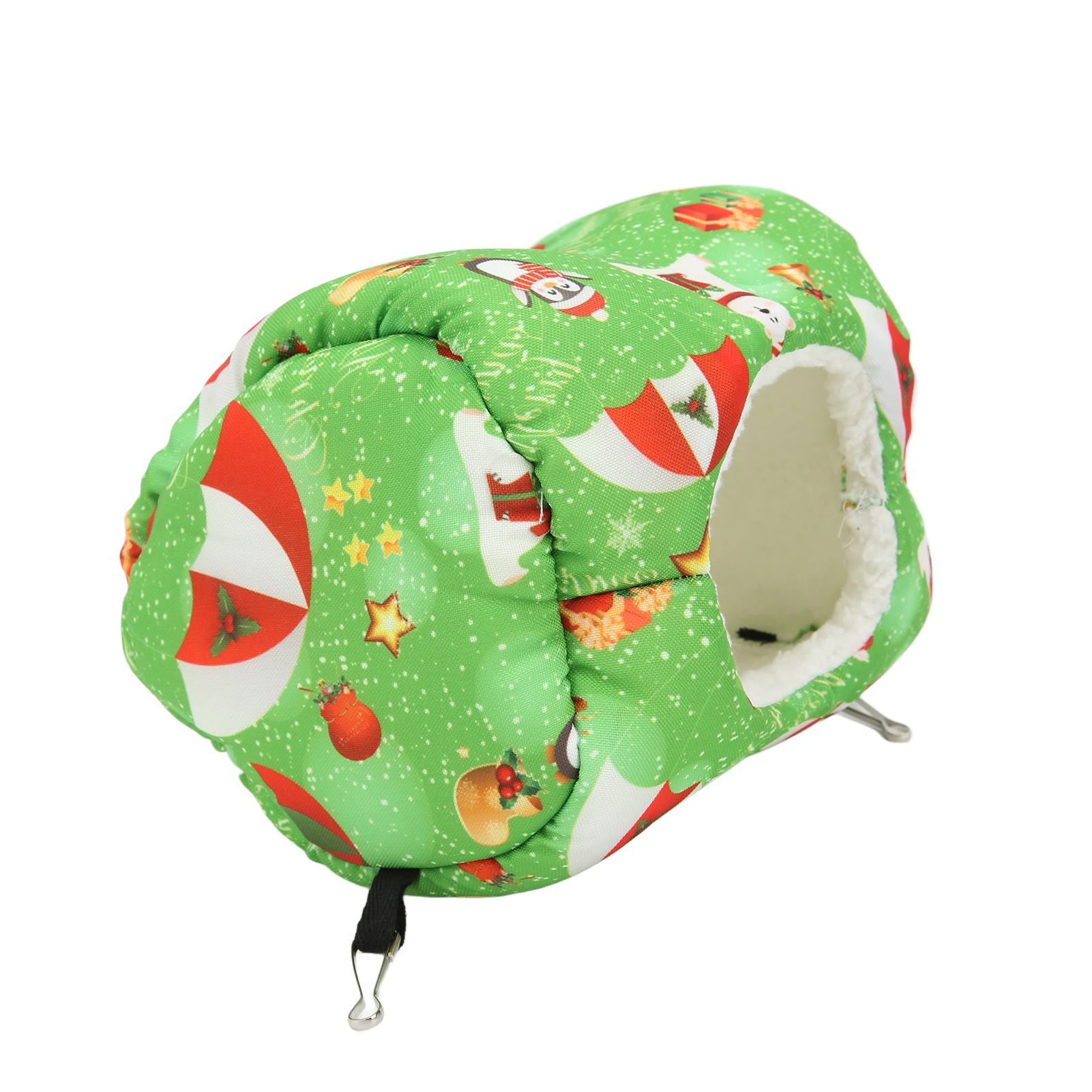 Подвесной туннель для мелких животных Хомяк Зимняя теплая гамак Клетка для сахарного поссума Ежа Подвесной туннель Зеленый