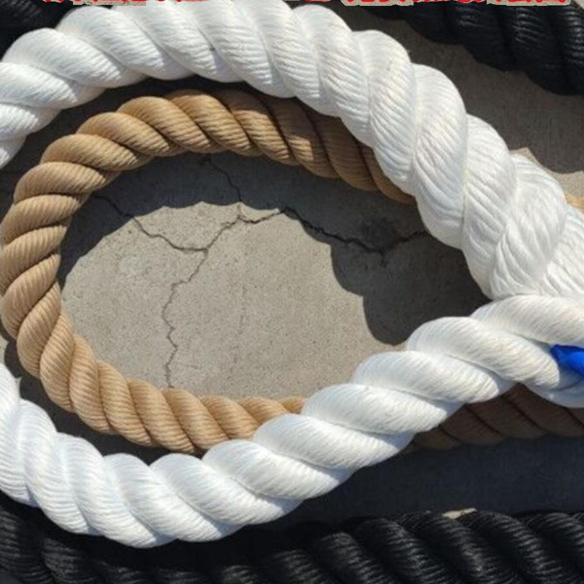 Трехпрядный морской канат из нейлона и полиэстера: Износостойкий якорь, крепление, перетягивание каната, защита перил и декорация. Other