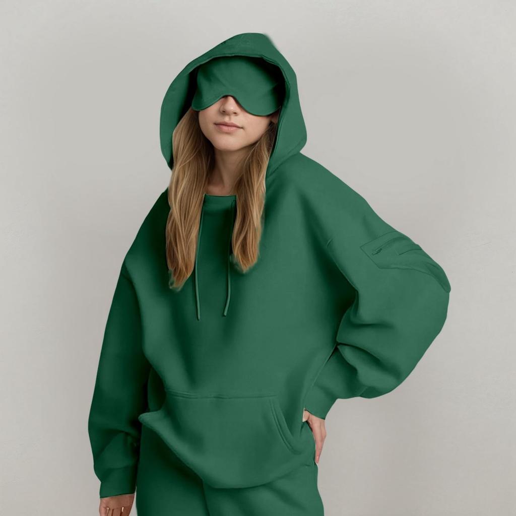 Womens Hoodies Casual Long Sleeve Drawstring Sweatshirt Pullover Tops Loose Oversized Clothes