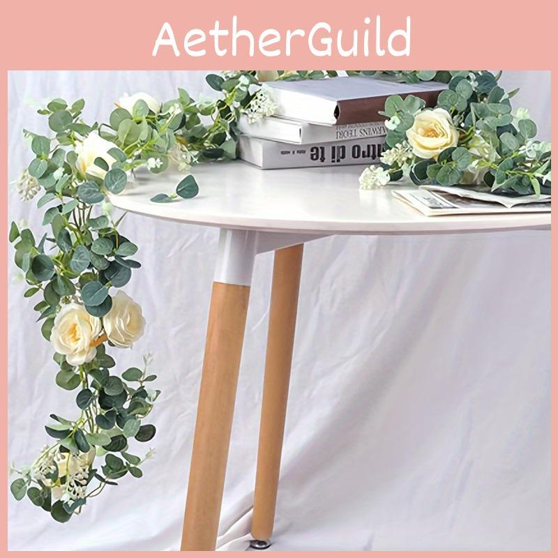 Artificial Vines Flower Wedding Table Decor With Plastic Roses For Garden Scenes