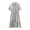 Chuyu Women's 2024 Summer Drawstring Polo Midi Dress