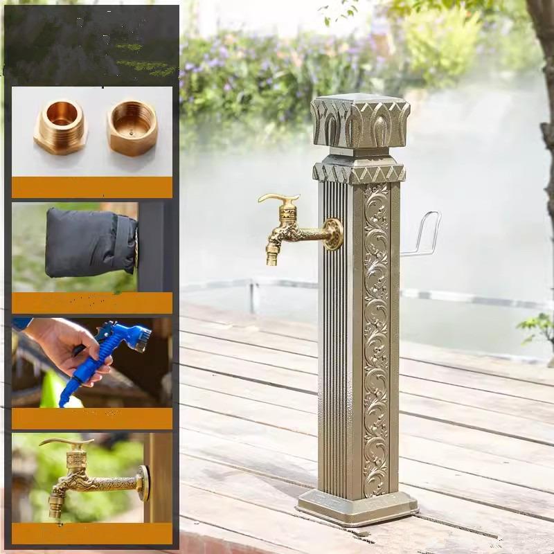 Tuqiu Antique Garden Faucet Red Bronze Outdoor Faucet Black Outdoor Stand Faucet Outdoor Mixer Column Tap Single Cold
