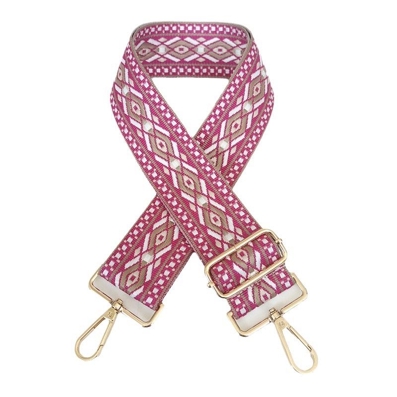 Ethnic Style Pattern Shoulder Strap Women's Backpack Accessories Multi-color Women's Bag Webbing Adjustable Widening Metal Hook