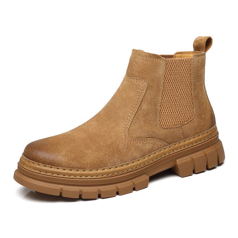 2024 Men's Casual Mid-Cut Martin Boots - British Style High-Top Workwear Fashion