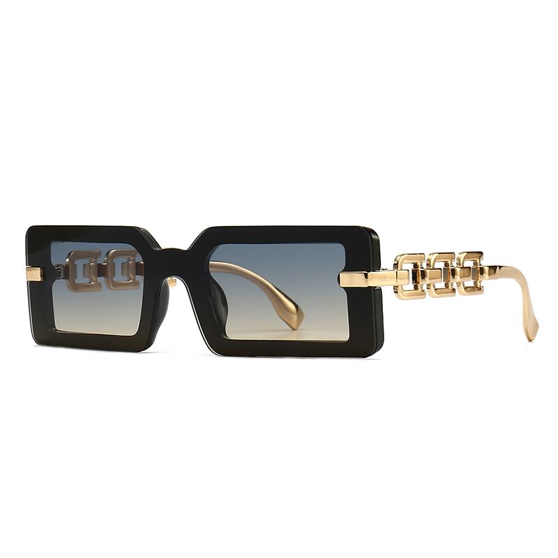  Metal Leg Square One-Piece Mirror Modern Retro Temple With Jumping Shape Decorative Sunglasses Lh043