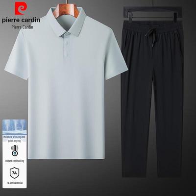 Men's Summer Ice Silk Polo Leisure Set