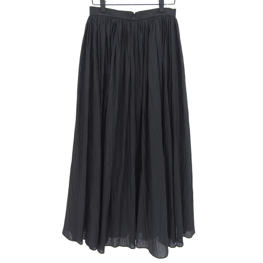 Ebure Wrinkle Voile Gathered Long Skirt, Women's, Black, Size 36 Skirt 36 blackUsed
