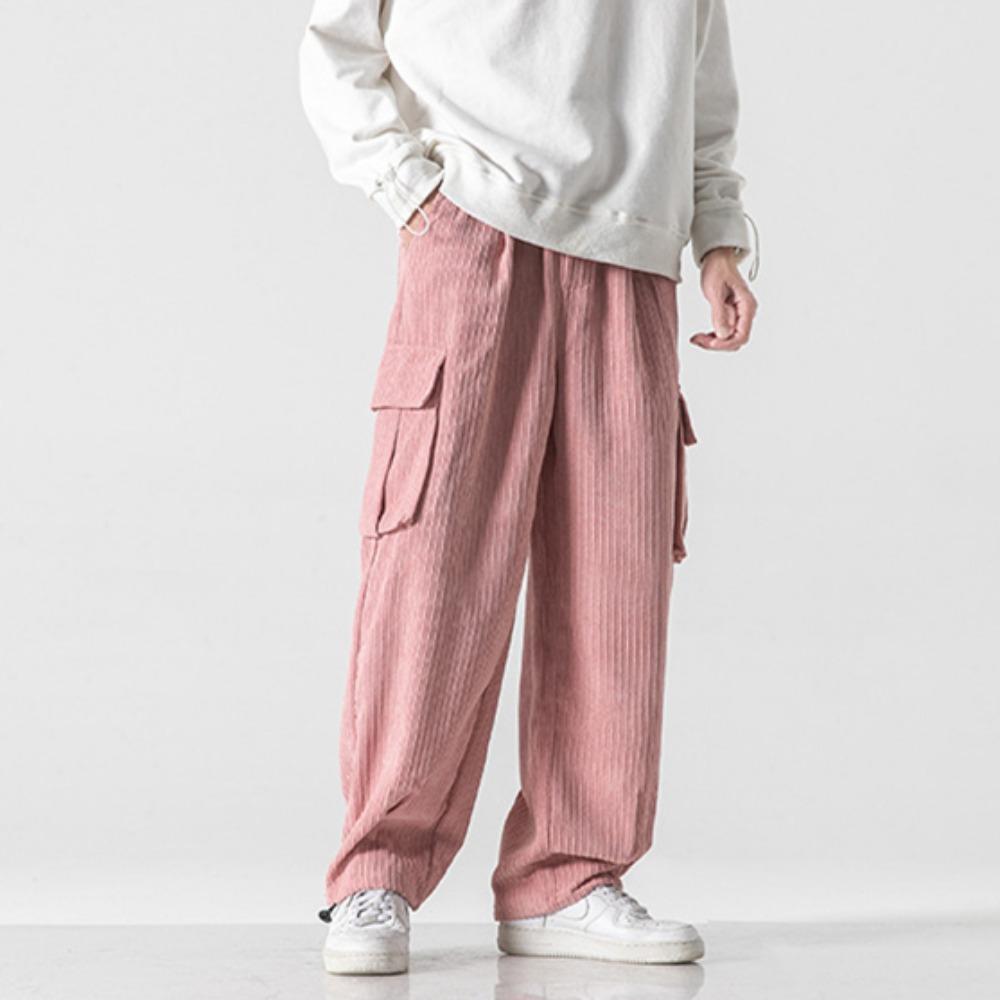 Herbst Casual Herrenhose Koreanische Version Cord Einfarbig Overalls Straße Weite Beinhose Trend Große Größe Alle-match Hose