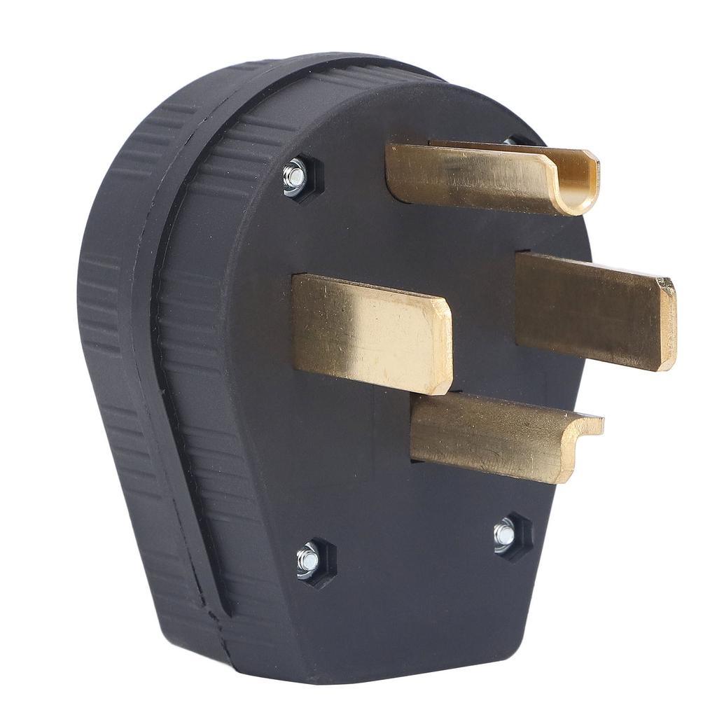 4 Hole Industrial Plug PA66 Plastic Brass Straight Power Plug Connector 30A 125V 250V