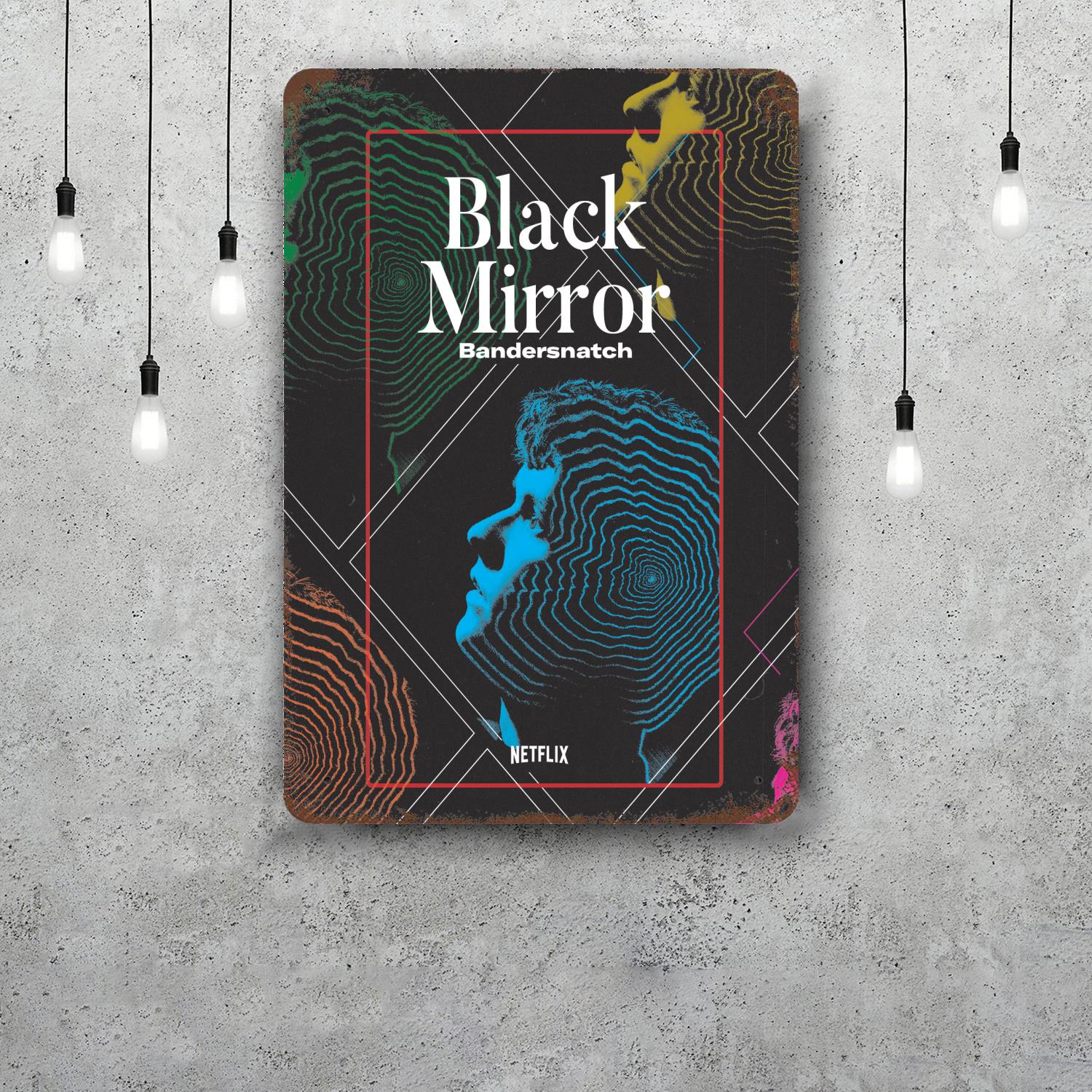 

black mirror TV Drama Decor Vintage Metal Signs Tin Signs Captain Poster Decor for Bar Pub Club Man Cave Wall Decoration 20x30cm（7.8x11.8inch）