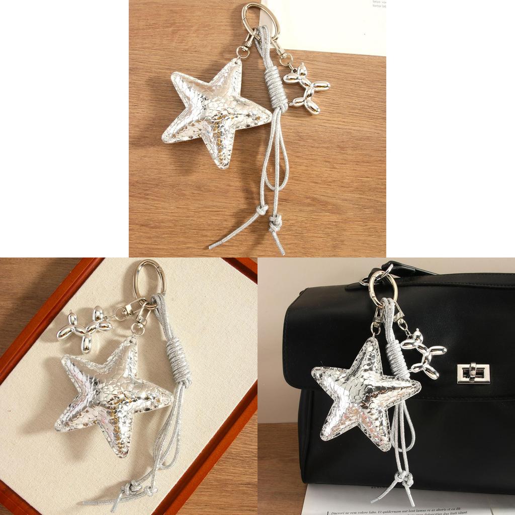 Star Shape Keychain Bag Pendant With Mixed Material For Fashionable Spring Accessory