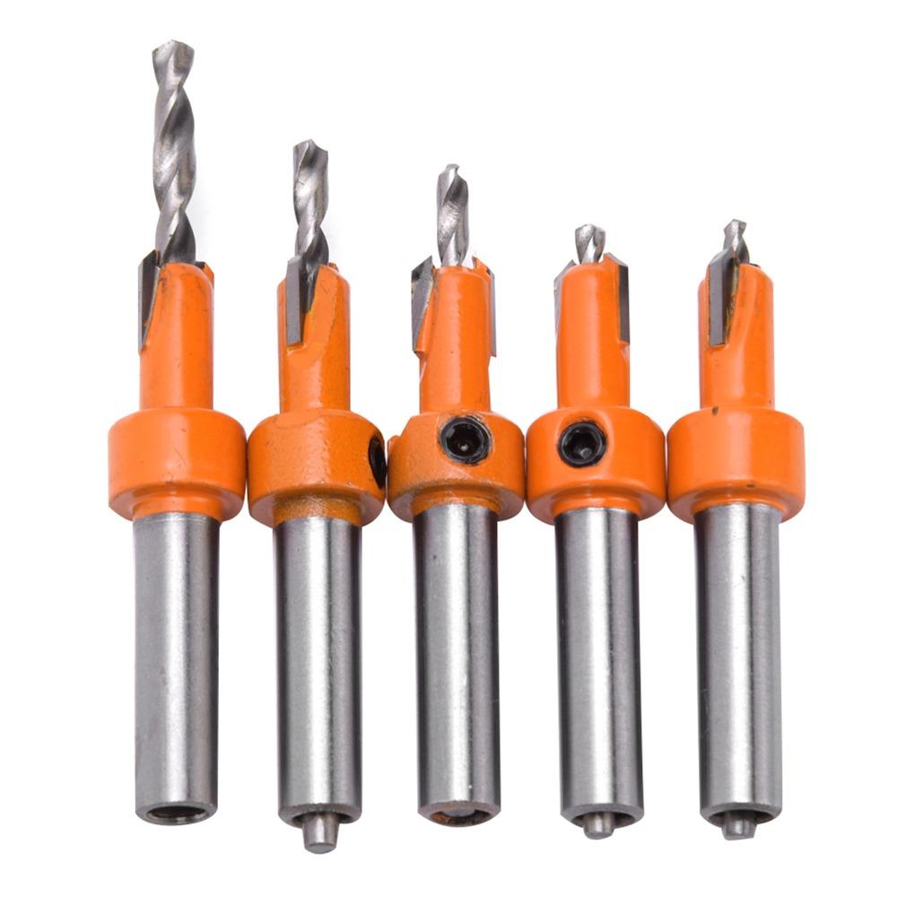 5pcs YG8 Alloy Countersink Drill Bit Surface Spray Treated Wood Screw Counter Sinker For Wood