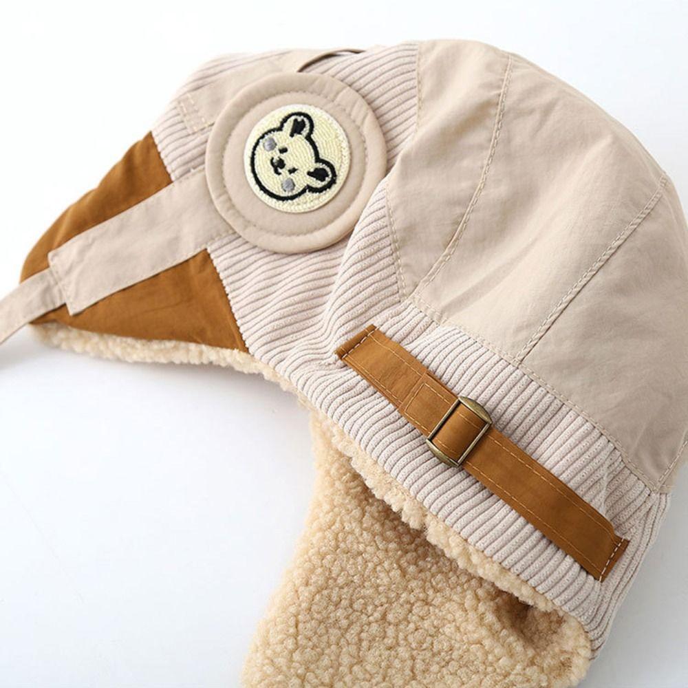 Weiche Kinderplüsch-Pilotenmütze Warme Lei Feng Mütze Herbst Kinder Ohrenklappenmütze Skifahren