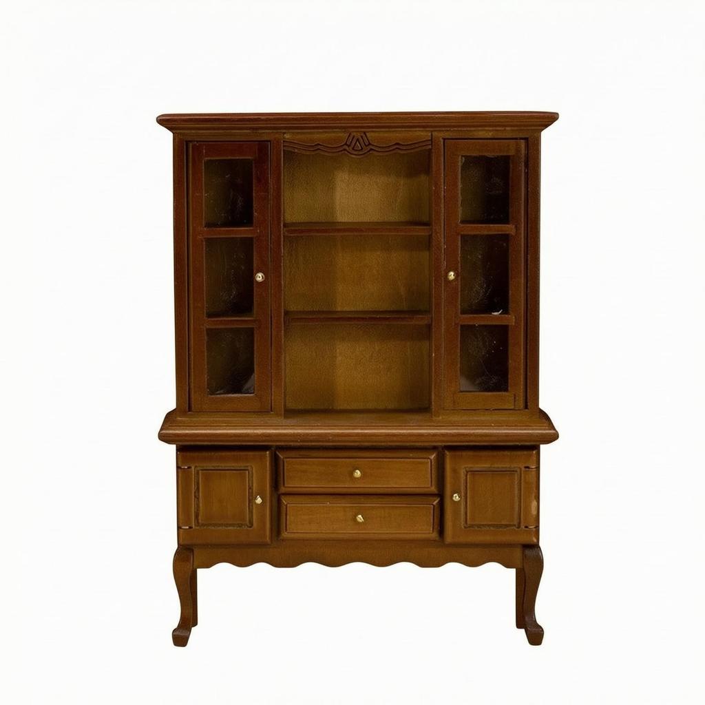 1:12 Scale Dollhouse Sideboard Cabinet Wooden Miniature EuropeanStyle with Glass Doors