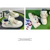 Sneakers Patchwork di Jeans Scarpe Casual con Lacci e Plateau