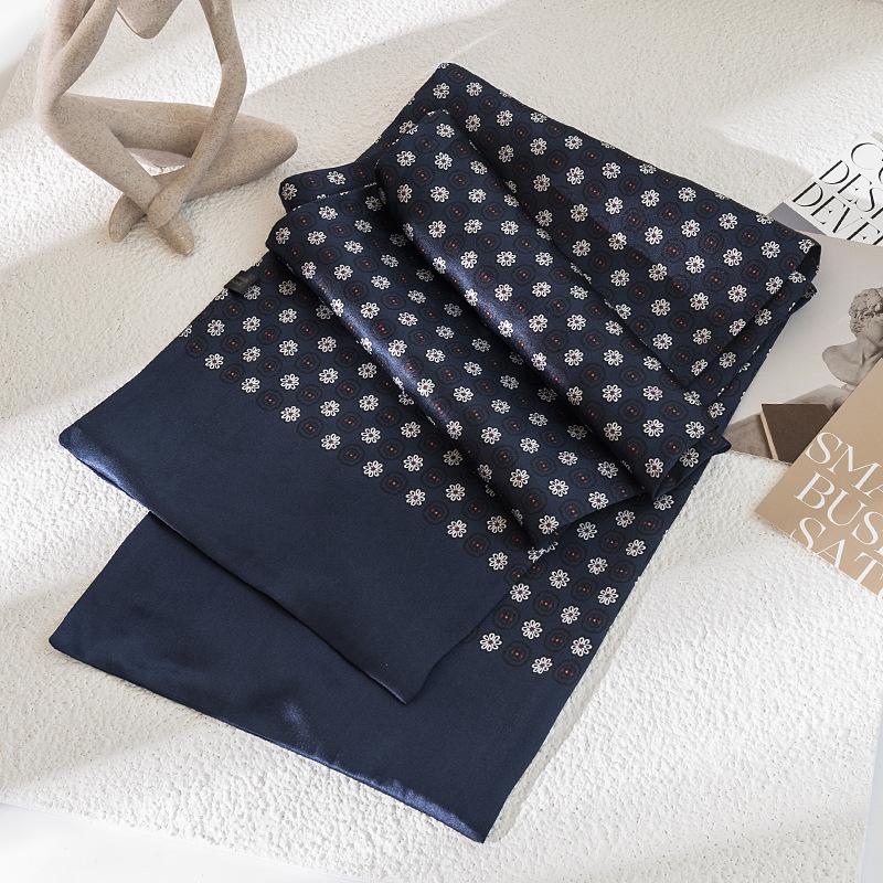 Men's Business Scarf 100% Mulberry Silk Silk Scarf British Style Pattern Fashion Commuter Versatile Scarf Wholesale
