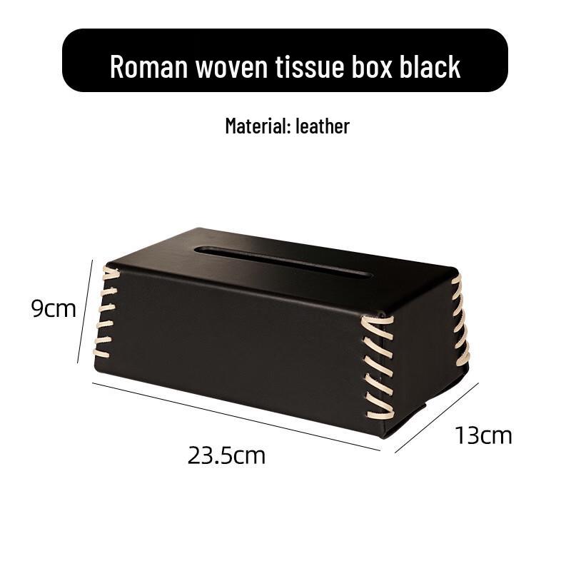 Miflame Leather Woven Tissue Box