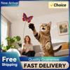 Electric Butterfly Toy with Suction Cup Flutter Bug Cat Toys Flutter Rotating Kitten Toys for Indoor Cats