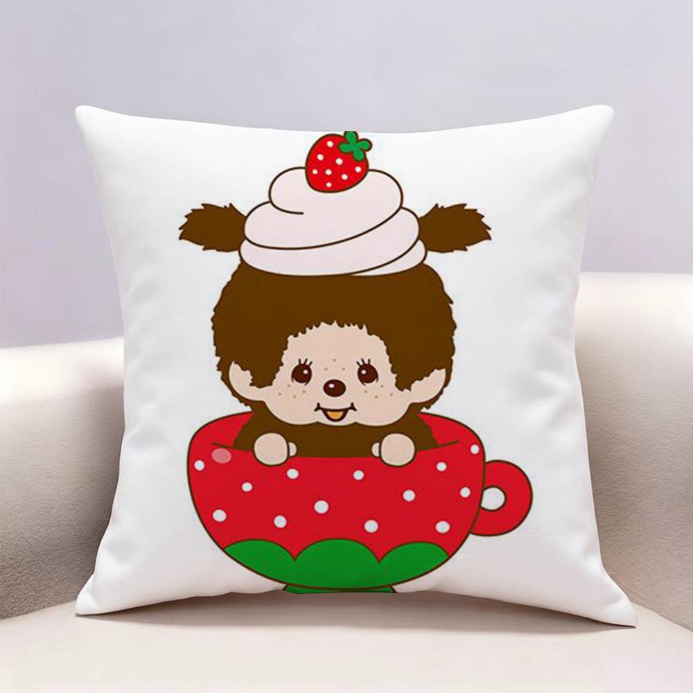 MMonchhichi New Doublesided print Pillow Case Pattern Printed Pillowcase For Living Room Sofa Cushion Cover