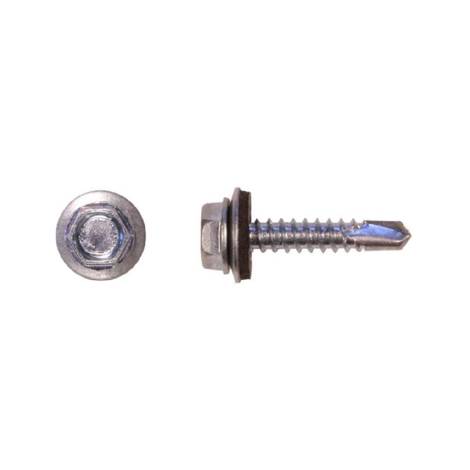 U-Turn - 10 x 1 Hex Self Tapping Tek Screws with Rubber Washer (100 Pack)