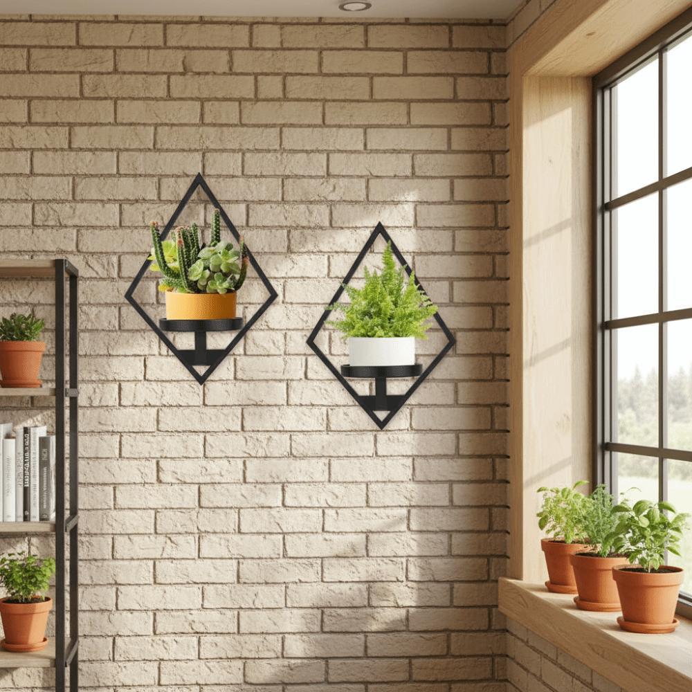 Metal Floating Metal Wall Plant Shelves Sturdy Floating Plant Racks Wall Plant Shelves  Home Office