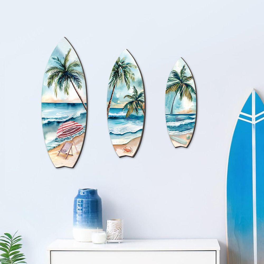 Retro Wooden Beach Surfboard Signs Colorful Surfboard Sign Pendant  Bedroom Home Decorations
