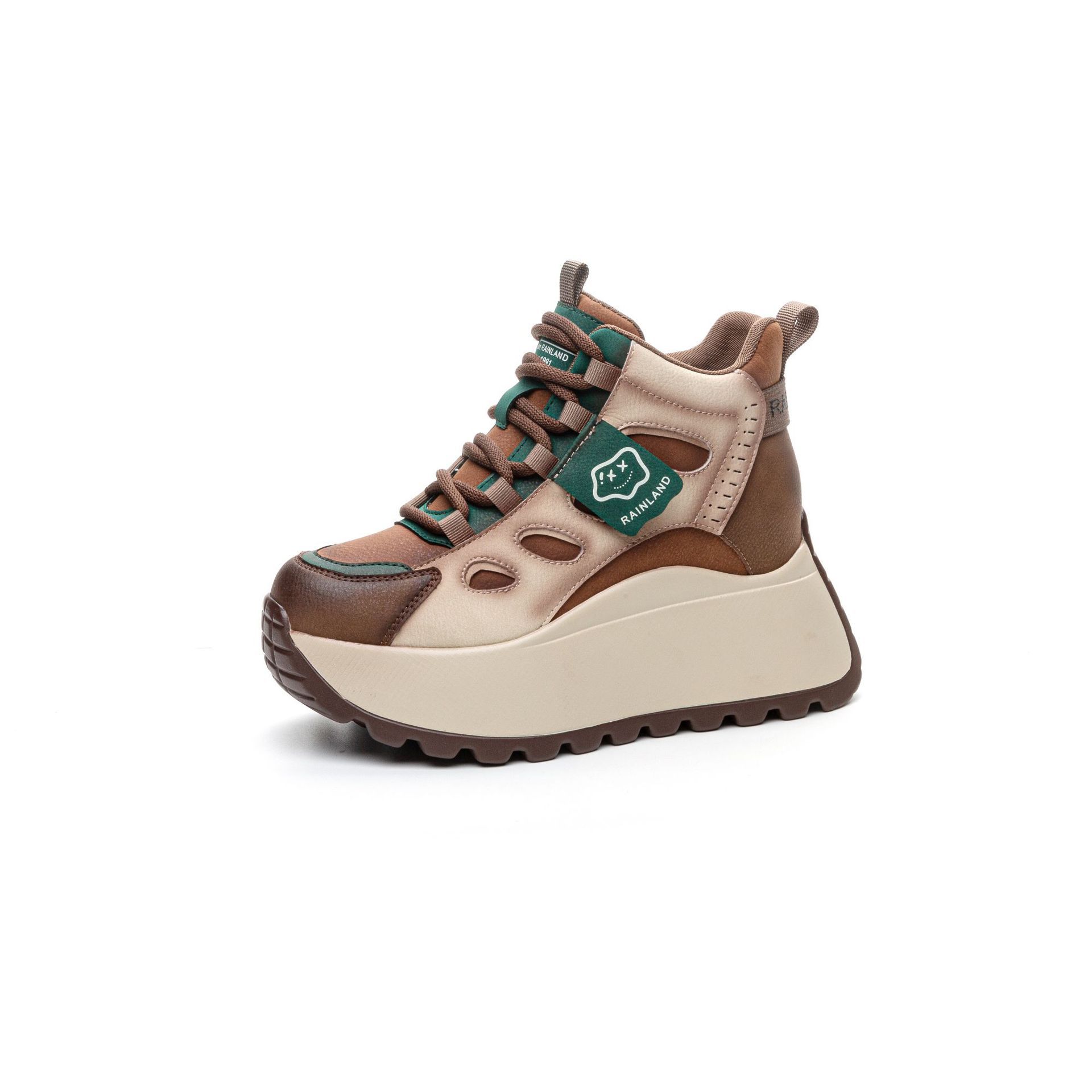 

Dad shoes autumn new high-top soft leather fashion versatile sports shoes women s shoes increase height 35