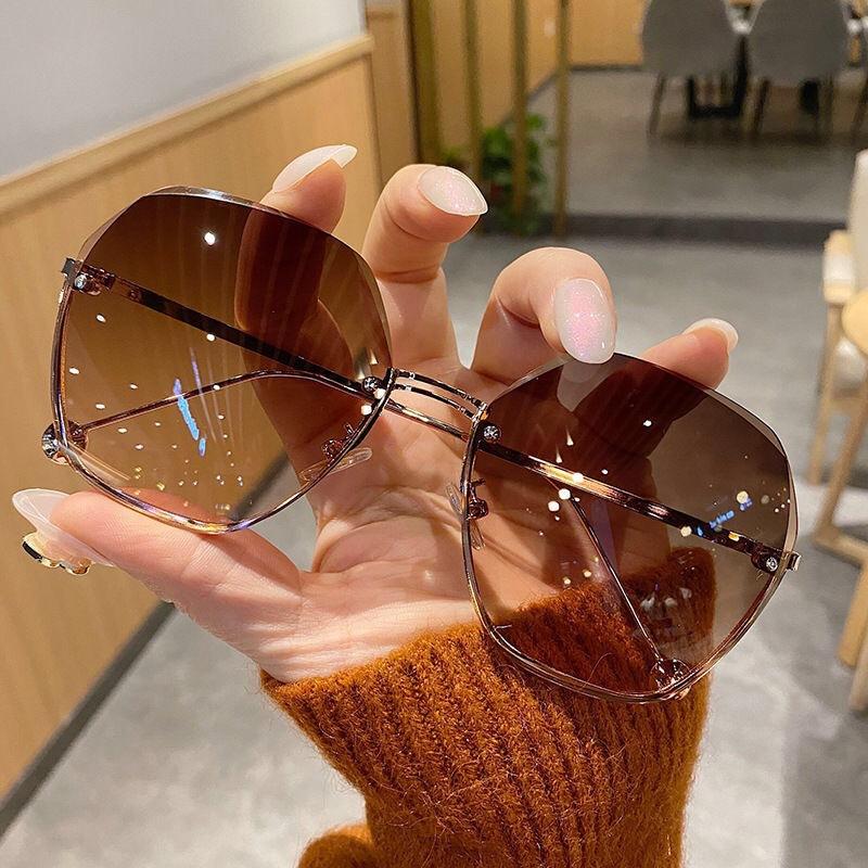 Sunglasses Trend Frameless Metal Sunglasses Advanced Face Small Popular Fashion Sunglasses