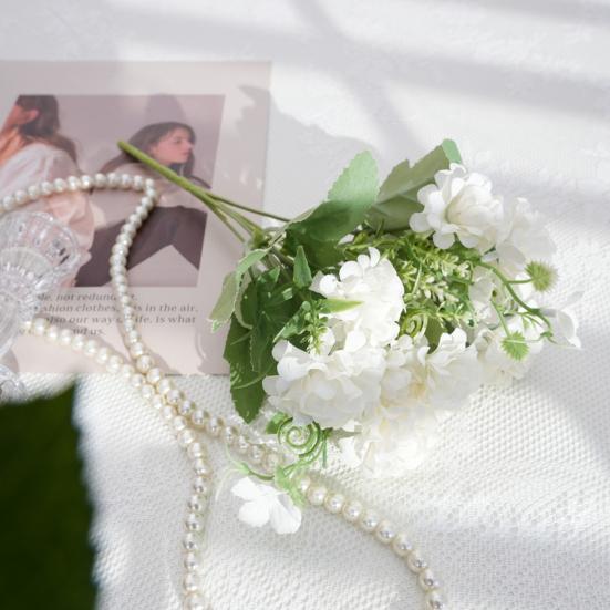 Künstliches Hortensienblumen-Bouquet 9 Köpfe Künstliche Hortensienblume mit Stiel Gefälschte Hortensien Blumenarrangement für Zuhause Hochzeitsparty Dekoration