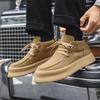 Men's High-Top Retro Suede Sneakers & Handmade Martin Boots - Lace-Up Casual Work Shoes, Autumn/Winter, Thick-Soled, Style 1207-J.