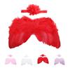 Baby Solid Color Angle Wing Headband Photograph Prop Suit Infant Clothes