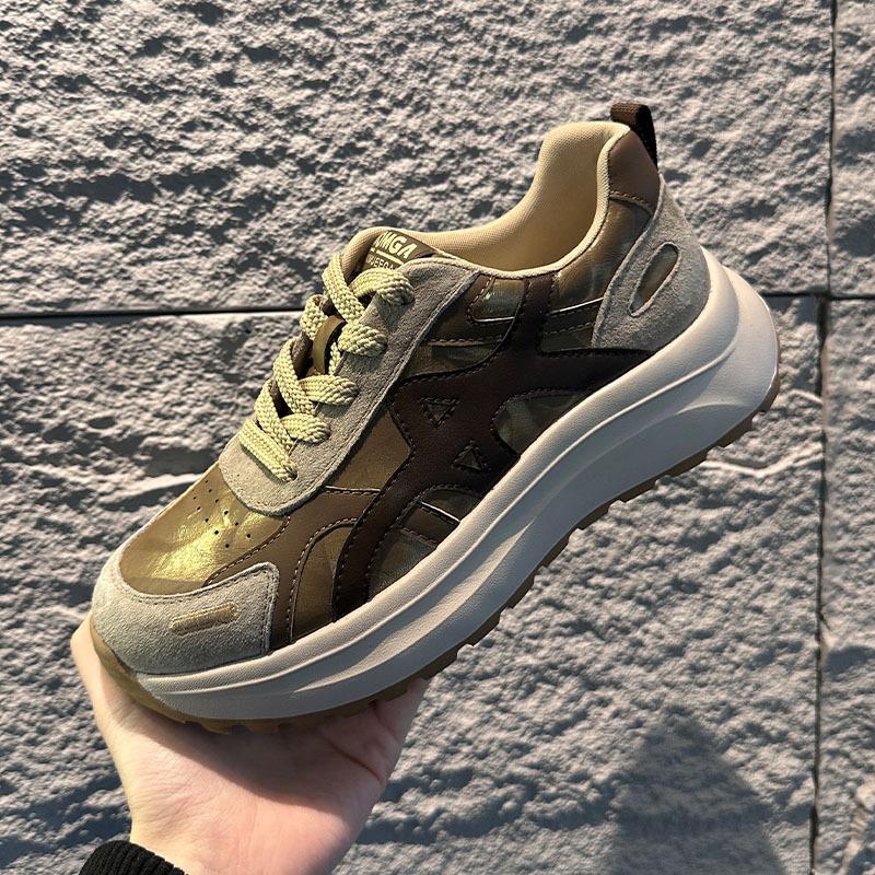 Schaumstoffsohle Deutsche Trainingsschuhe Damen Frühling Retro Sport Forrest Gump Schuhe Damen Lässig Vielseitig Plateau Dad Shoes sind trendy und cool