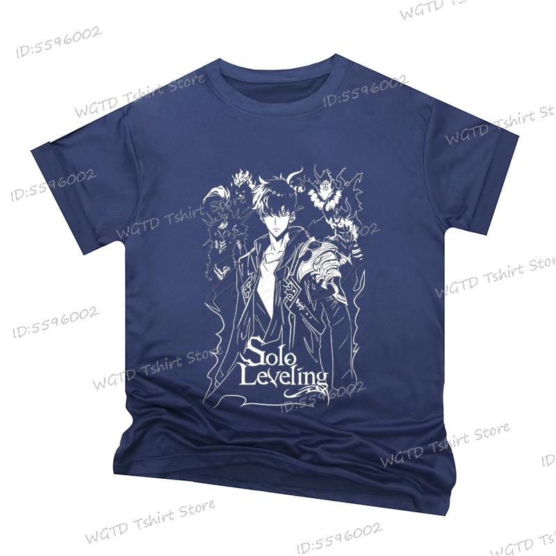 Anime Pattern Solo Leveling Men T-shirts Statue of God Cartoon Short Sleeve Clothes Harajuku Sung Jin-Woo Tshirts Tops Unisex