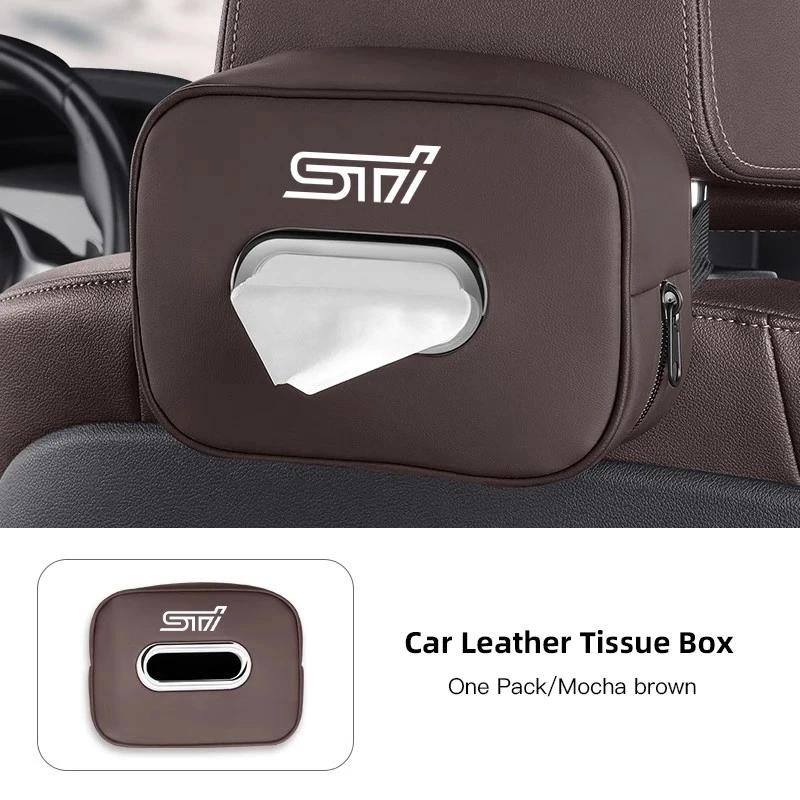 High-capacity Car Interior Tissue Box Kleenex Storage Bag Accessories For Subaru STI Forester Impreza Legacy Outback XV BRZ WRX ss1