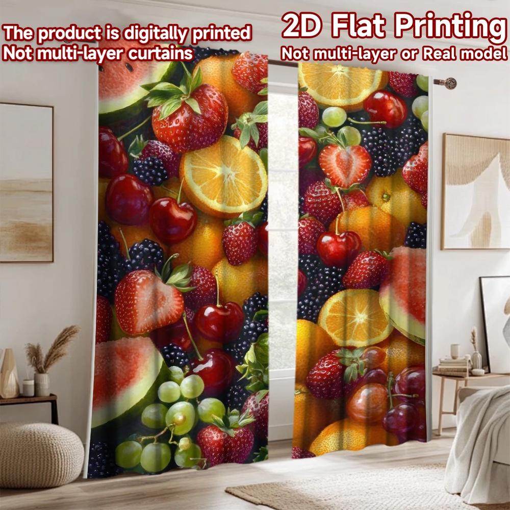 2D flat Photography Backdrop Background Banner Colorful Fresh Fruits (2) 100% Polyester Festive Wall Decor Perfect for