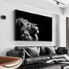 African Animal Lion Posters and Print Black and White Wall Art Canvas Oil Painting Picture for Living Room Decor Home Decoration