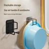 Adjustable Bathroom Basin Storage Rack with Toilet Hook