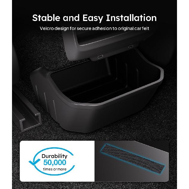 Wigoo 2025 Upgrade Tesla Model 3 Highland Accessories Rear Center Console Organizer [Partitioned Storage & Stable Tallation] Backseat Storage Box For