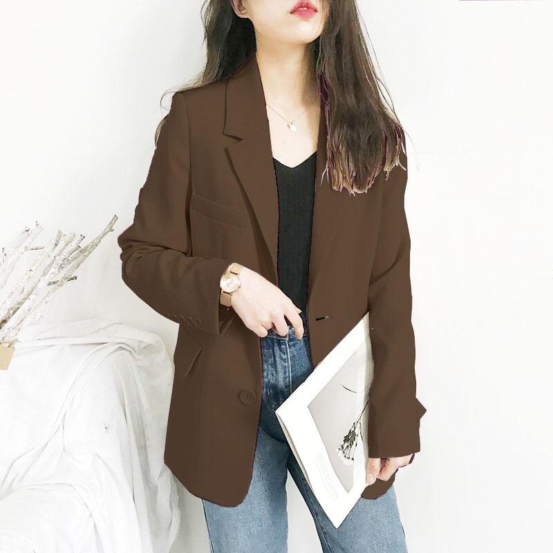 2026 Spring Autumn Women Oversized Blazer, Korean British Style Casual Loose Fashion Trendy Office Suit Jacket