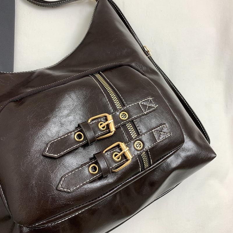 Fashion PU Leather Shoulder Bag Multifunctional Large Capacity Crossbody Bag Casual Underarm Bag Women KTB