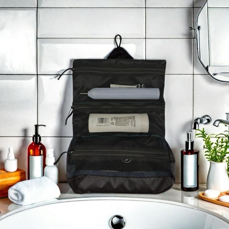 Foldable Travel Toiletry Bag Portable Cosmetic Organizers With Multiple Compartments Waterproof Lightweight For Home & Trip