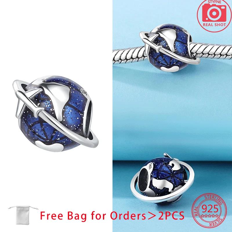 Original Copper Charms Earth Plane Ticket Suitcase Camera Beads Pendant Fit Bracelet Diy Fine Women Jewelry Gift