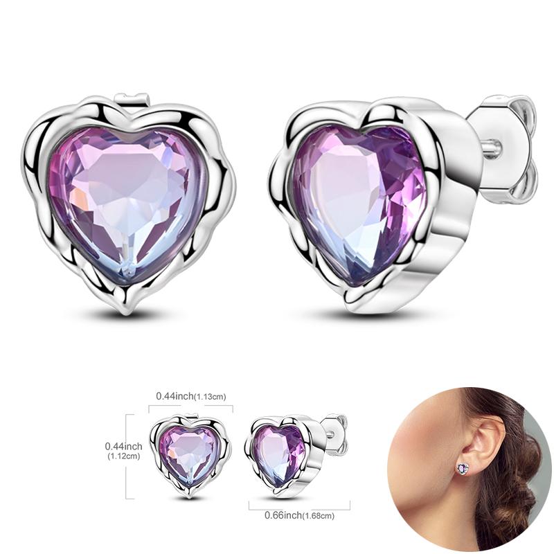 Ladies Sweet 925 Silver Ocean Star Flower Butterfly Design Trendy Earrings Birthday Commemoration Day Fine Sweetheart Jewelry