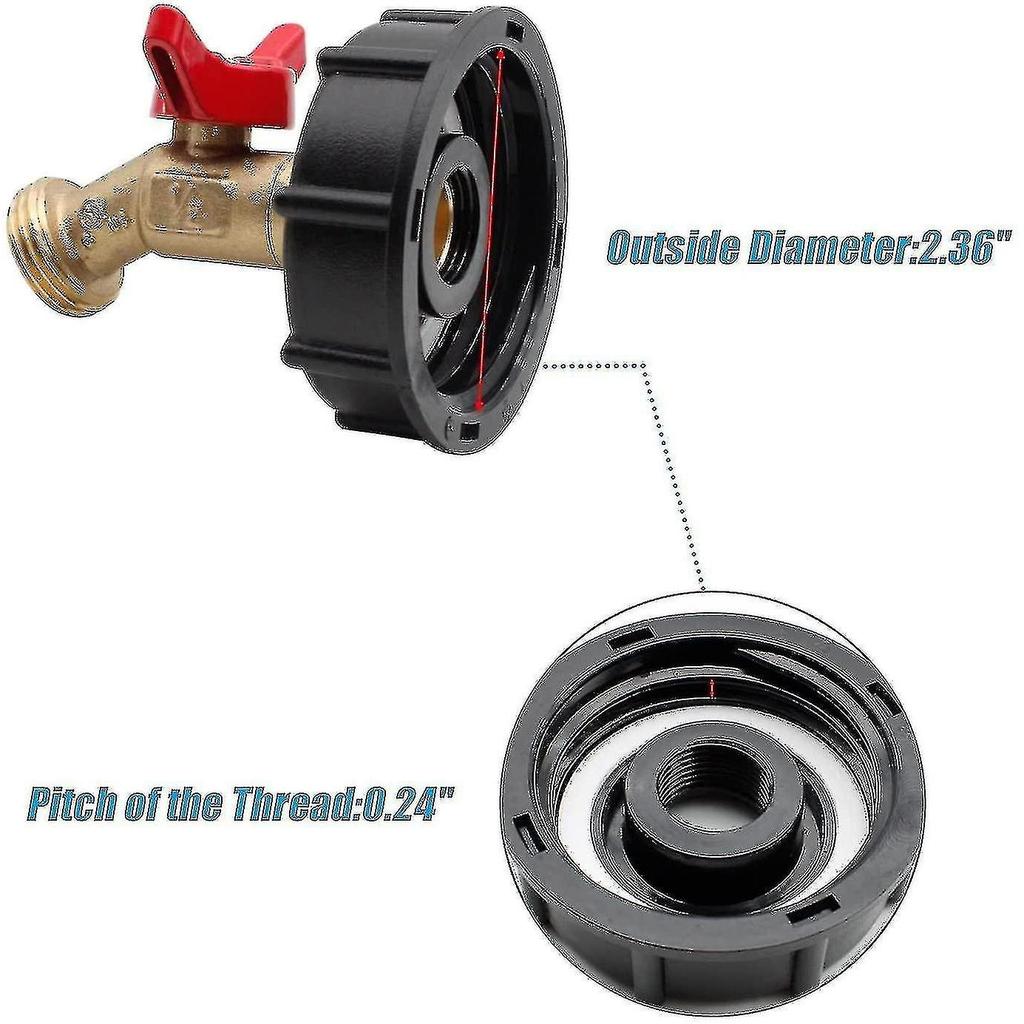 2023-275-330 Gallon Ibc Water Tank Adapter, 2" Coarse Thread