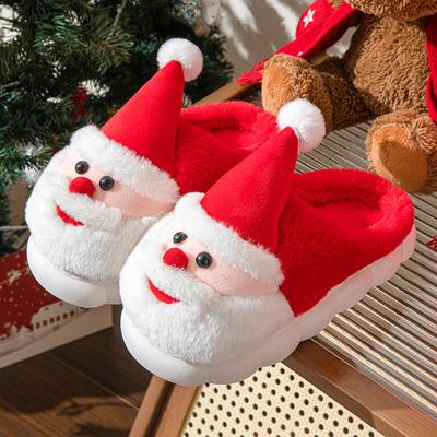 Nuove pantofole da Babbo Natale con fondo spesso antiscivolo per uomo e donna, autunno/inverno, pantofole natalizie