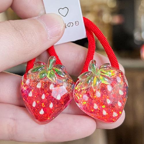 2 uds bandas elásticas para el cabello para niñas bebés Color caramelo anillo para el cabello cuerda para el cabello accesorios para niños pequeños