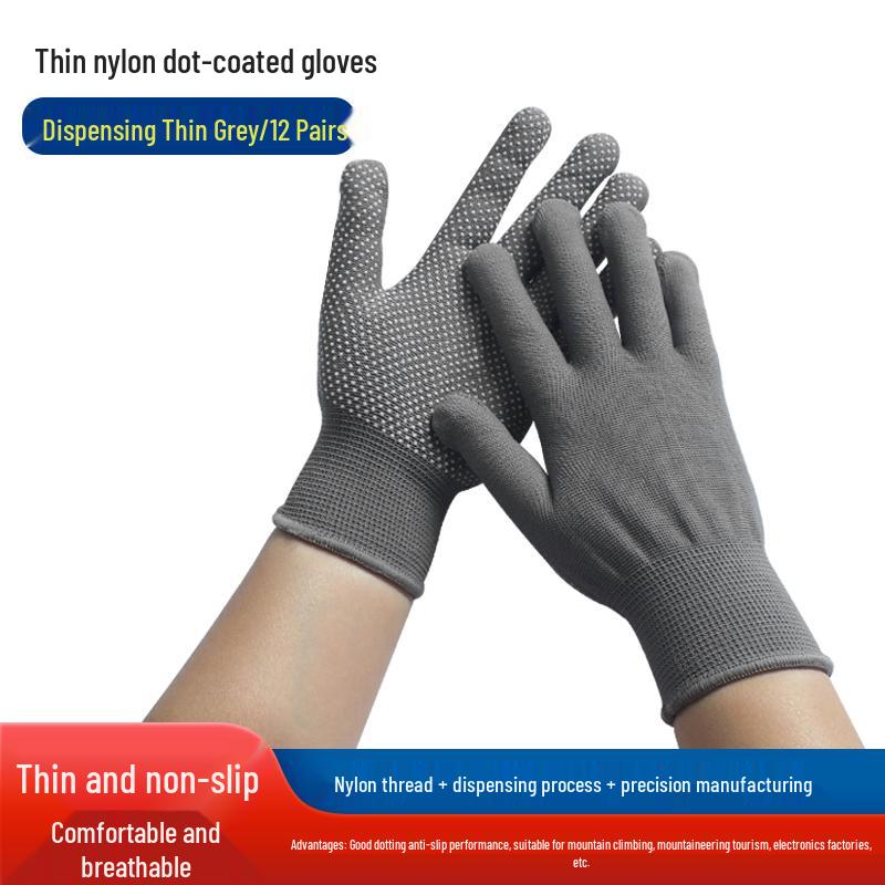 Guantes de Trabajo Antideslizantes para Mujer, Hilo de Algodón Resistente al Desgaste para Sitio de Construcción