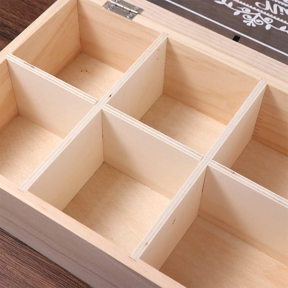 with Clear Lid Wooden Tea Box Dust-proof Jewelry Display Case Sturdy Tea Bag Holder Home Cabinet