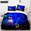 Fish Bedding Set Single Twin Full Queen King Size Marine life Bed Set Aldult Kid Bedroom Duvetcover Sets 3D Anime Kawaii 013