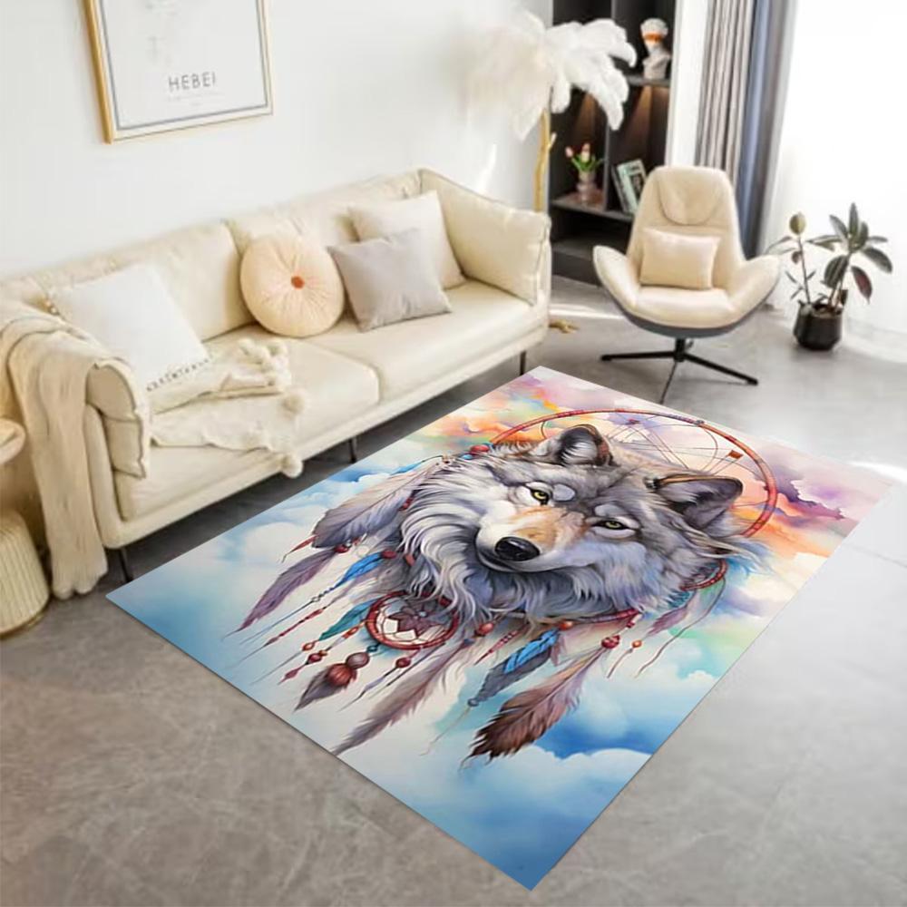 1pc Home Carpet wolf and rose design for office decor bedroom gift living room